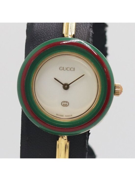 Gucci Box Change Bezel 11 12 Quartz Bangle Watch White Dial